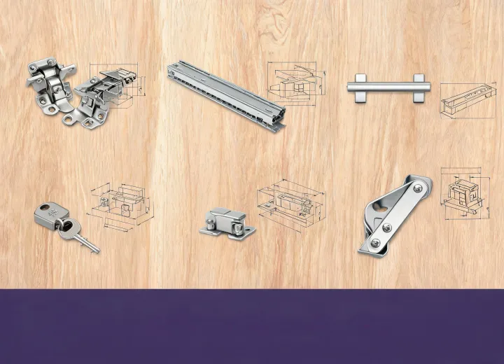Sugatsune product range for cabinet hardware